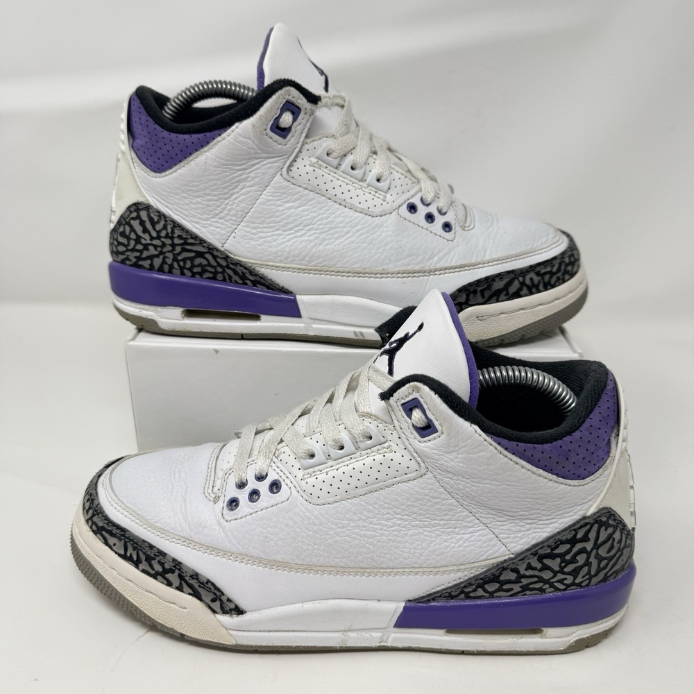 Nike Air Jordan 3 Retro Dark Iris GS Purple/White Youth Size 7Y DM0967-105